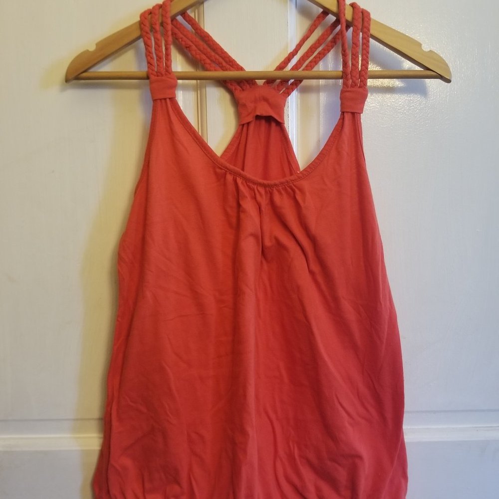 Orange braided strap top